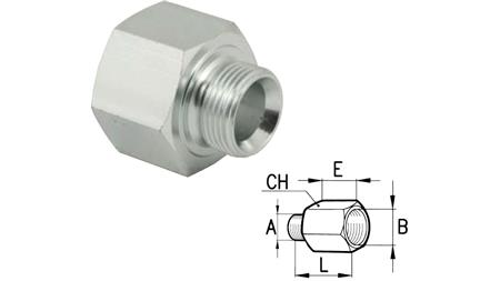 HYDRAULIC ADAPTER MALE-FEMALE 18x1.5-1/2''