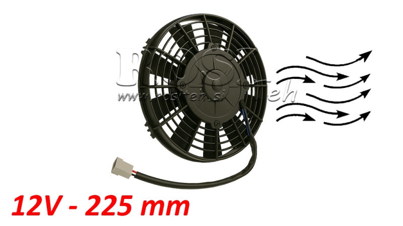VENTILATOR AXIAL 225MM PULLING 12V