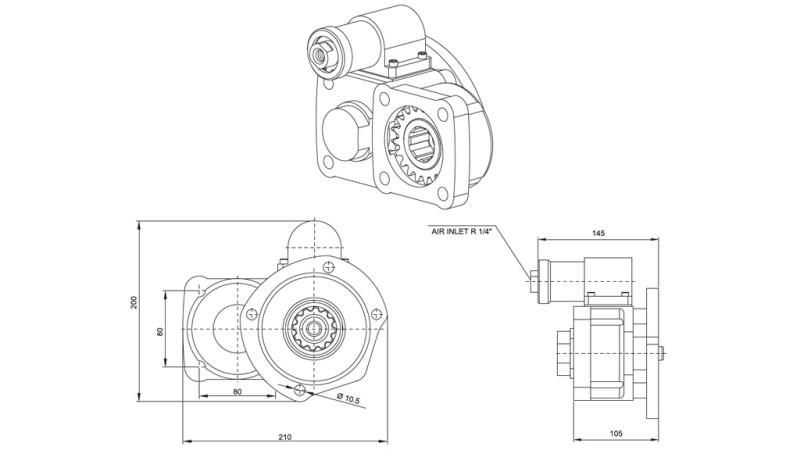 DIMENSIJAS IZLAIDE HIDRODINAMISKAI PUMPAM - VOLVO R5-2