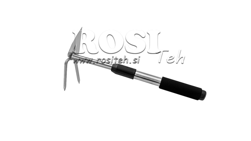 LILLE SPIDSE HØ MED ALU HÅNDTAG, 2 TÆNDER