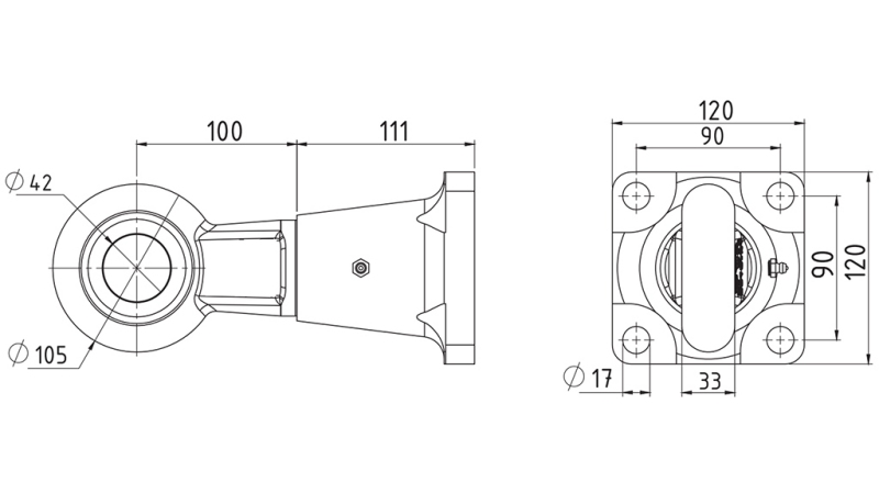 SVINGEBESLAG TRÆK fi42 I HUS 8000/1000KG