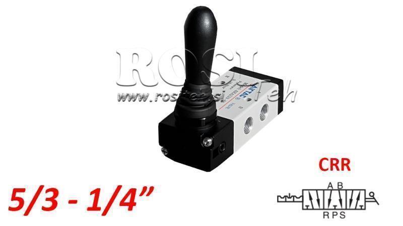 ΠΝΕΥΜΑΤΙΚΗ ΧΕΙΡΟΚΙΝΗΤΗ ΒΑΛΒΙΔΑ 5/3 1/4 PRT-0853-CRR ΧΕΙΡΟΚΙΝΗΤΗ ΕΠΙΣΤΡΟΦΗ