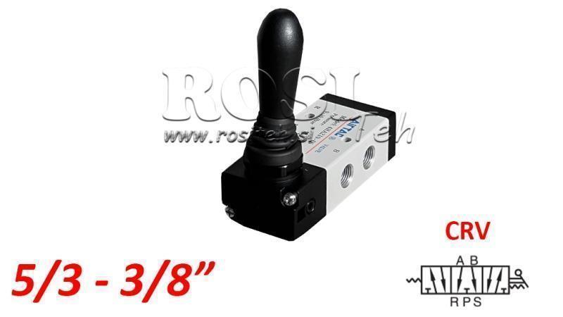 ΠΝΕΥΜΑΤΙΚΗ ΧΕΙΡΟΚΙΝΗ ΒΑΛΒΙΔΑ 5/3 3/8 PRT-1053-CRV ΕΠΙΣΤΡΟΦΗ ΜΕ ΕΛΑΤΗΡΙΟ