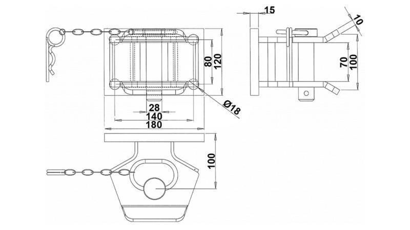 MOUNTING CONNECTION SEMICIRCULAR FIXED DGM-806-B
