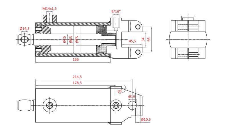 ХИДРАВЛИЧЕН УПРАВЛЯВАЩ ЦИЛИНДЪР MASSEY FERGUSON OEM-1605121M91, 1605121M92 532193M91, 3773711M91