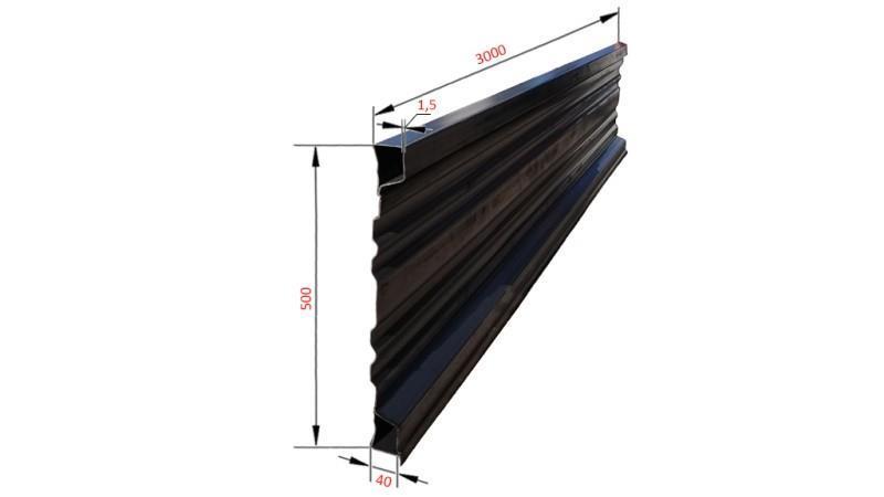 ŠONINIS PANELE TIPPER PRIEKABAI 3 MET. - AUKŠTIS 500 mm