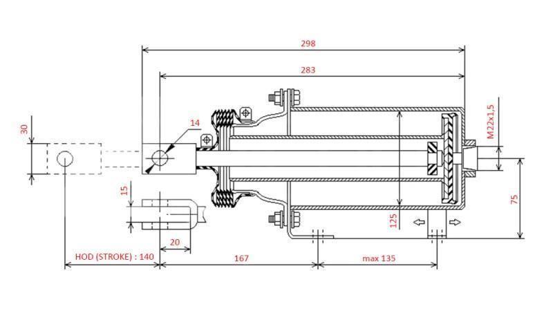 LUFTBREMS SYLINDER - MEMBRAN 125 mm