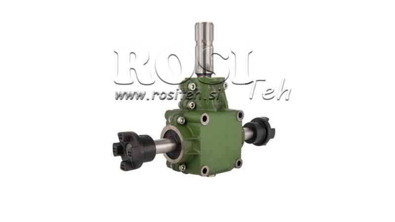 SET OF GEARBOXES 1:1.44 (27HP-20KW) FOR SPREADER L:800 CAST IRON WITH SAFETY SYSTEM