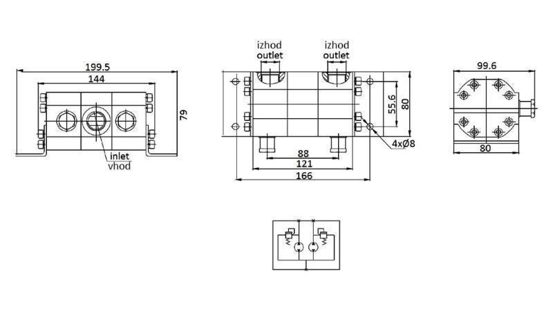 HYDRAULIC GEAR PUMP FLOW 2/1 (9.5-18.9lit - max.240bar) 4.2cc/SEG