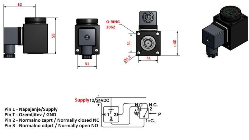 ELEKTRONICZNY WYŁĄCZNIK CIŚNIENIA KL55 0-200 BAR (MAX.500BAR)