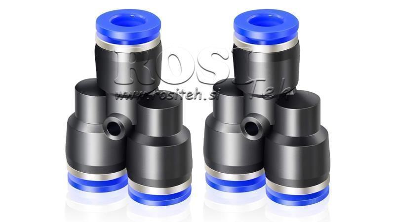 PNEUMATIC PLUG Y CONNECTOR TPA WITHOUT THREAD QY-8