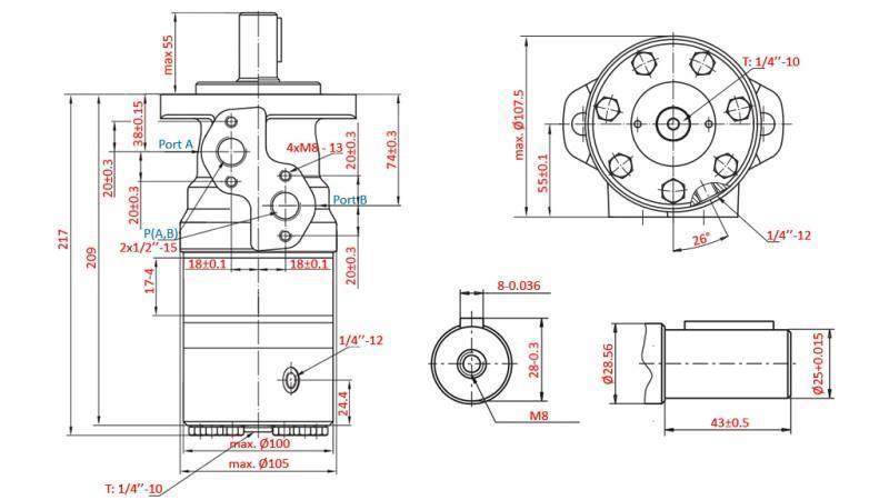 HYDROMOTOR B/MR 100 - WITH BRAKE
