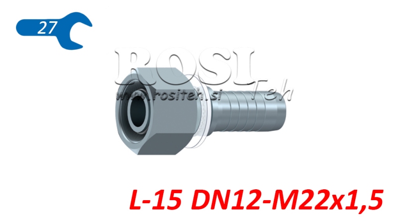 ΥΔΡΑΥΛΙΚΗ ΣΥΝΔΕΣΗ DKOL 15 L ΘΗΛΥΚΟ DN12-M22X1,5