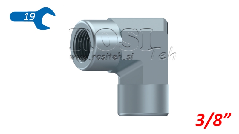 ΥΔΡΑΥΛΙΚΟΣ ΓΩΝΙΑΚΟΣ ΣΥΝΔΕΣΜΟΣ 90° ΣΥΝΤΟΜΟΣ ΓΥΝΑΙΚΕΙΟ-ΓΥΝΑΙΚΕΙΟ 3/8