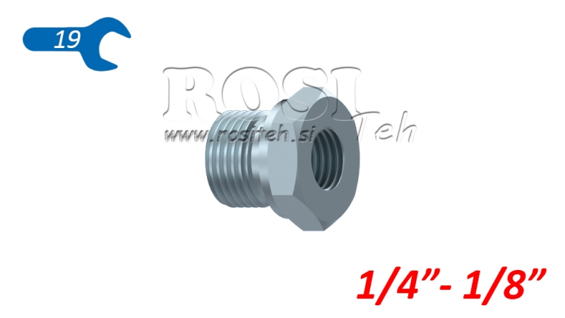 HIDRAULISKAIS ADAPTERIS VĪRIETIS-SIEVIETE 1/4-1/8