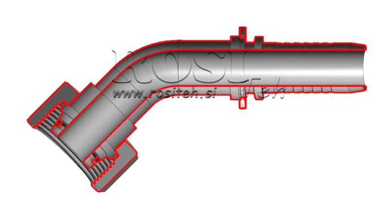 CONEXÃO HIDRÁULICA DKOL 35L COM CURVA FEMEA 45 DN31-M45X2