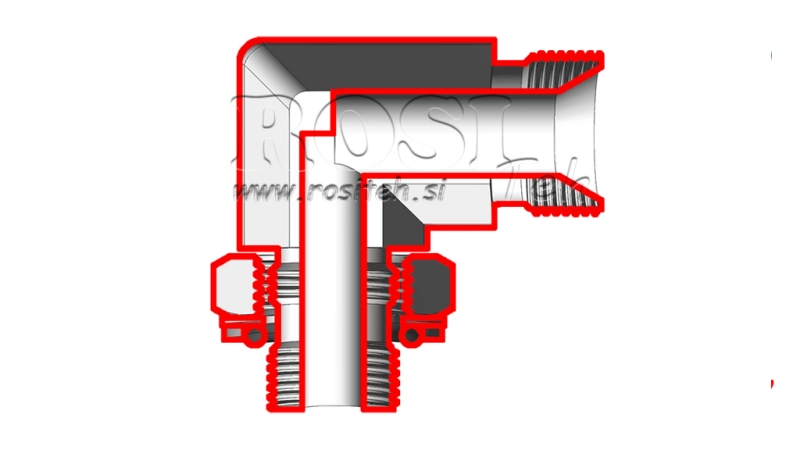 KNIE 90°MÄNNLICH - MÄNNLICH -ANPASSEND 3/4-1/2