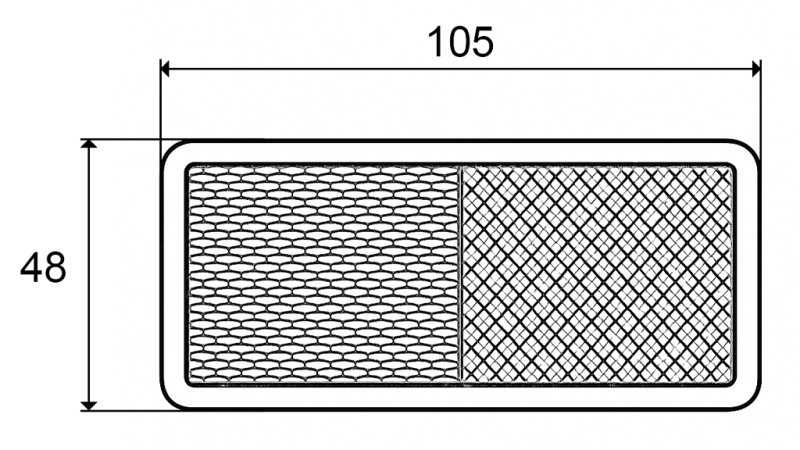 RECTANGULAR REFLECTOR WHITE 105X48 (10PCS)