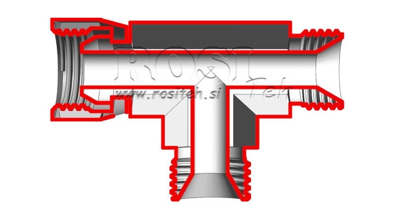 T-STÜCK MIT SEITLICHDREHENDE MUTTER 3/4