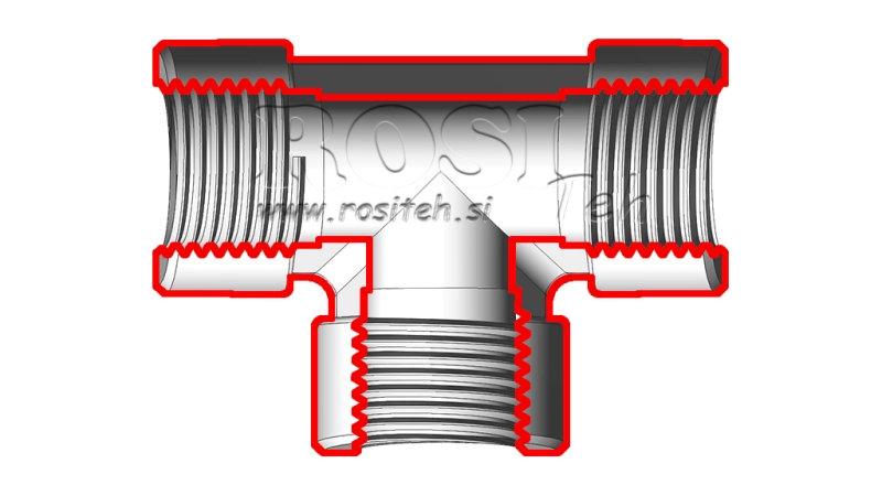 ХИДРАВЛИЧЕН Т-ЧАСТ ЖЕНА-ЖЕНА 3/8
