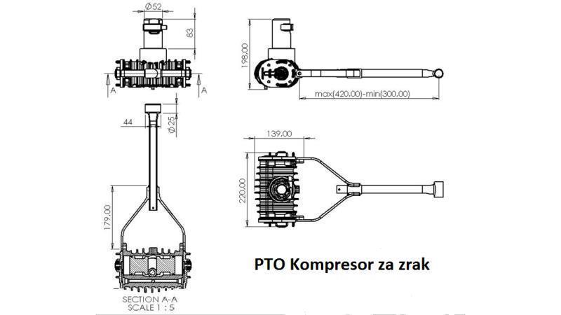 размери на тракторен компресор