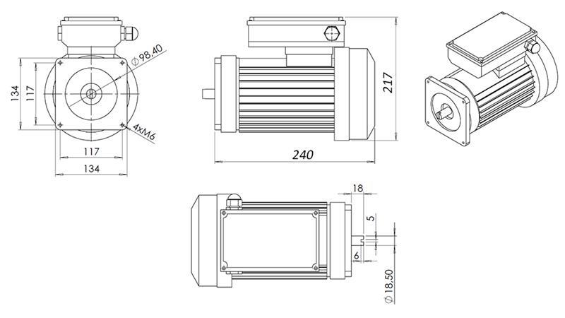 ЗАМЕСТВАЩ МОТОР ЗА ХИДРАВЛИЧЕН АГРЕГАТ 230V 0.75kW