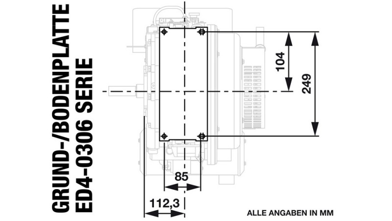 dieselmotor 306cc-4.5kW-3,600 RPM-E-KW25x63-elektrisk start