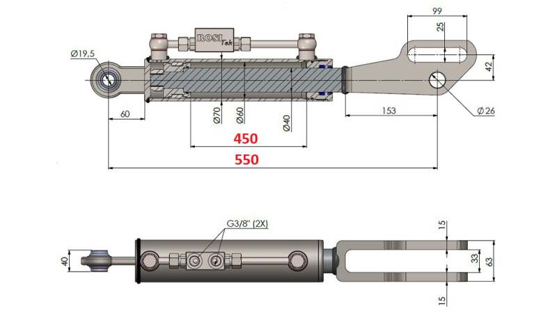 2TON. 3° POINT HYDRAULIQUE POINT 60/40-100 (450MM-550MM)