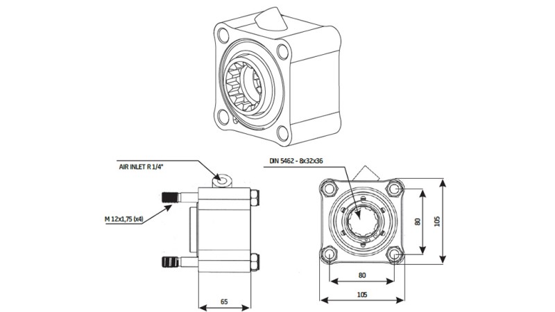 HIDRAULIKUS SZÍVATTYÚ SEGÉDHAJTÁS - ZF1 ALUMINIUM