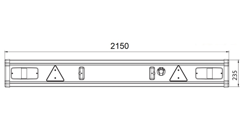 ODBIJAČ PRIKOLICE TÜV MODEL Z LUČMI 2150mm