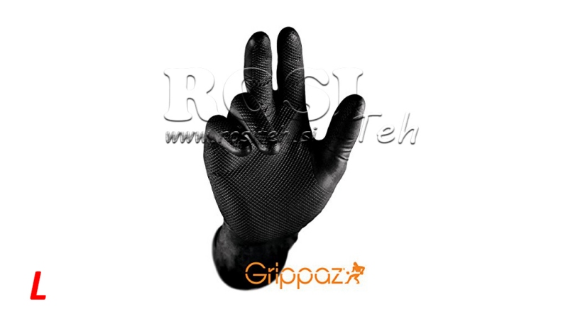 GANTS NITRILE GRIPPAZ NOIRS 50/1 - L