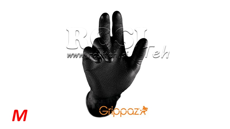 NITRIL-HANDSCHUHE GRIPPAZ SCHWARZ 50/1 - M