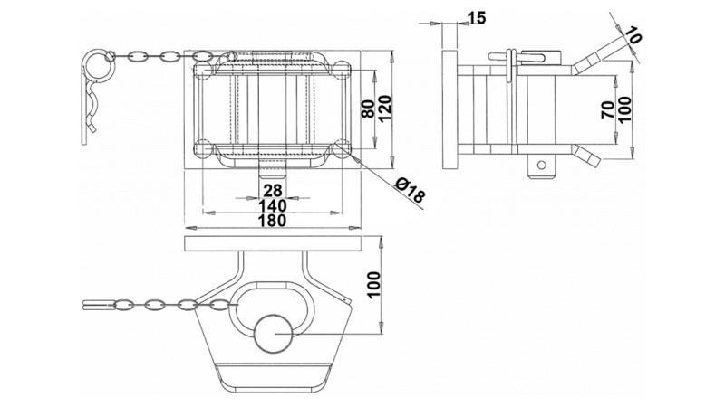 CONEXÃO DE MONTAGEM SEMICIRCULAR FIXA DGM-806-B