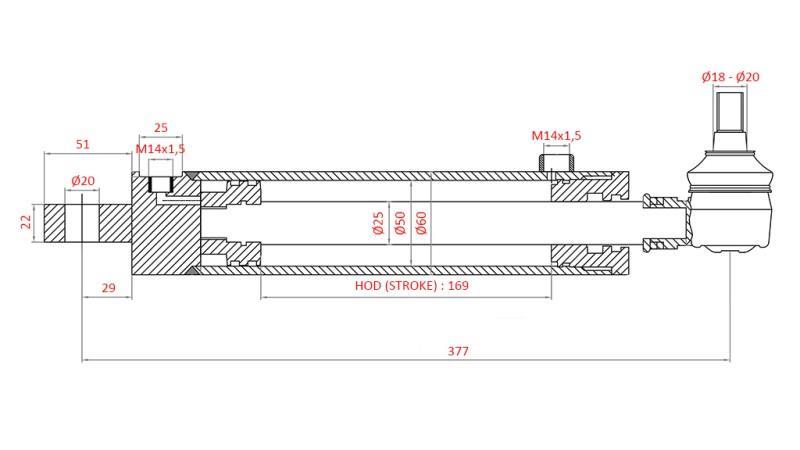 HYDRAULINEN OHJAUSSYLINTERI SAMA OEM-176.6354.4/01