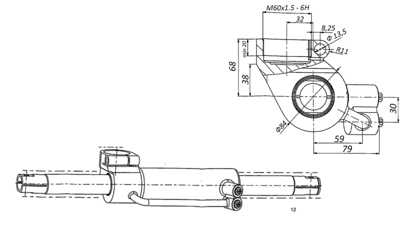 CILINDRO DI DIREZIONE IDRAULICO MASSEY FERGUSON OEM-6202491M91