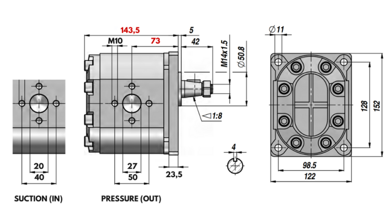 HYDRAULIKPUMPE GR.3 43 CC VENSTRE - PRIROBNICER