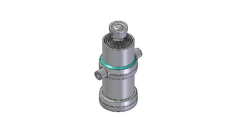 6022S -TELESCOPISK CYLINDER STANDARD/BOLL 6 STEG SLAG 2245 DIAMETER 170