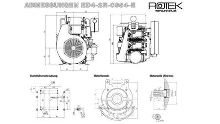 dieselmotor 954cc-12.5kW-3,600 RPM-E-KW32x60-elektrisk start