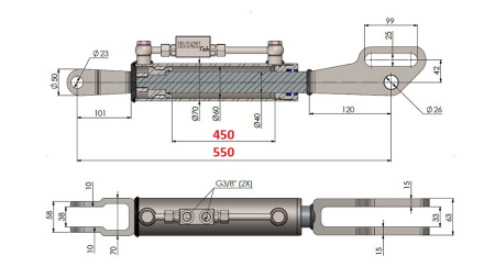 2TON. DVIŽNA POTEZNICA FORK 60/40-100 (450mm-550mm)