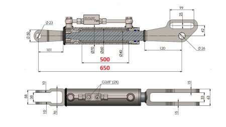 2TON. EMELŐ FŰGGESZTŐKAR FORK 60/40-150 (500mm-650mm)