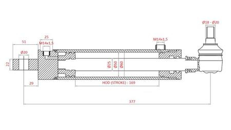 HYDRAULINEN OHJAUSSYLINTERI SAMA OEM-176.6354.4/01