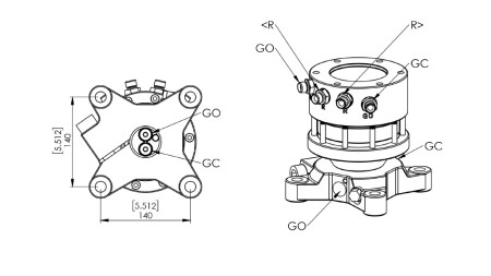 14045 - HYDRAULIC ROTATOR CR300 - 3000/1500 DOUBLE FLANGE