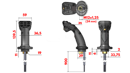 JOYSTICK DE CONTROLE REMOTO - 4 BOTÕES