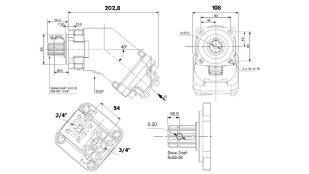 HYDRAULISK JERN PUMPE 45CC BANANA