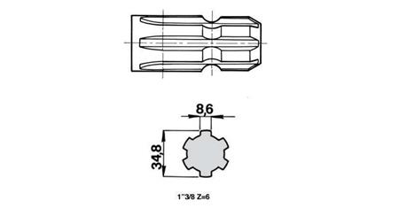 ATTACCAMENTO CARDANICO 13/8 21x25x5 - 6 DENTI