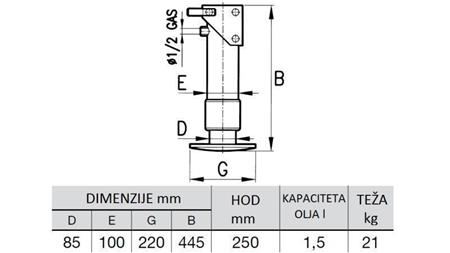 PATA HIDRÁULICA UNIDIRECCIONAL 6 TON 250mm