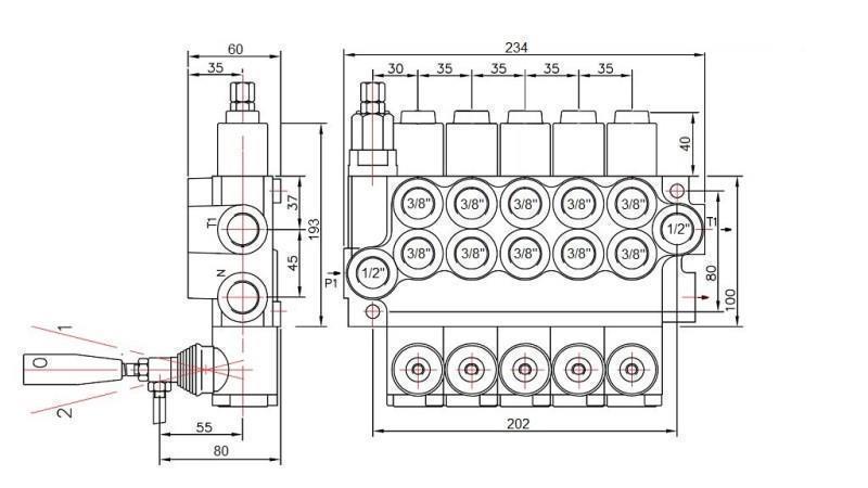 HYDRAULISK VENTIL 5xP40