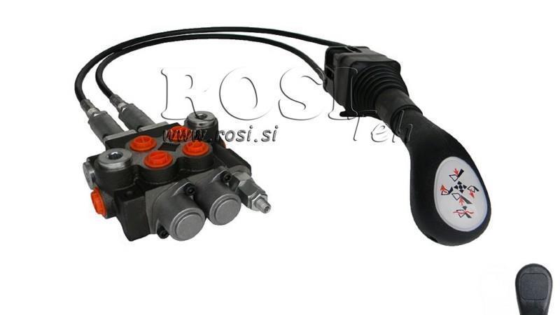 JOYSTICK  OHNE TASTE MIT SEIL 1,5 met. UND HYDRAULIKVENTIL 2xP40 lit.